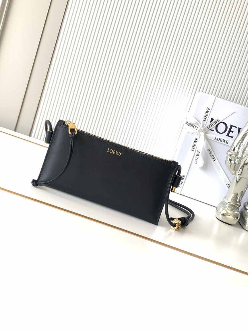Loewe Joya Nappa Calfskin Clutch with Tubular Shoulder Strap 9169
